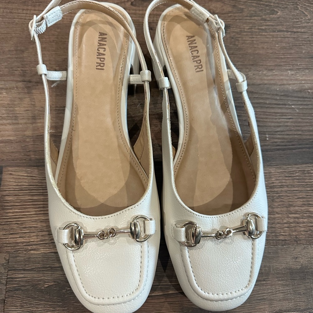 White Slingback Heels